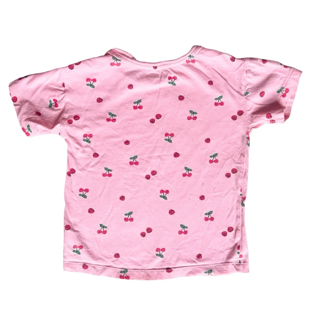 Old Navy 4T Girls pink cherry hearts short sleeve shirt